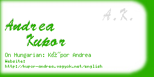 andrea kupor business card